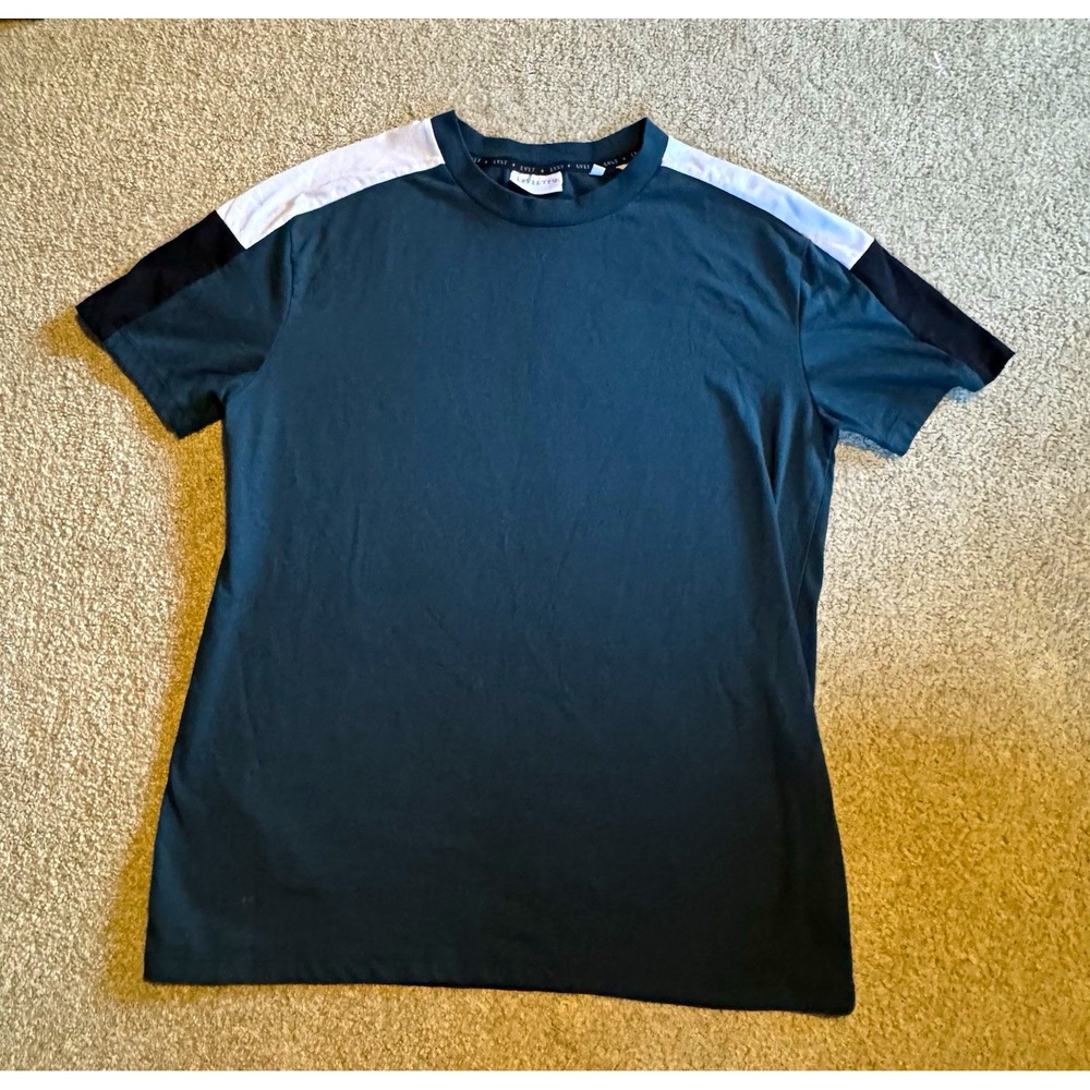 Level Ten Men's Black/White Colorblock Logo Crew Neck T-Shirt Short Sleeve S
